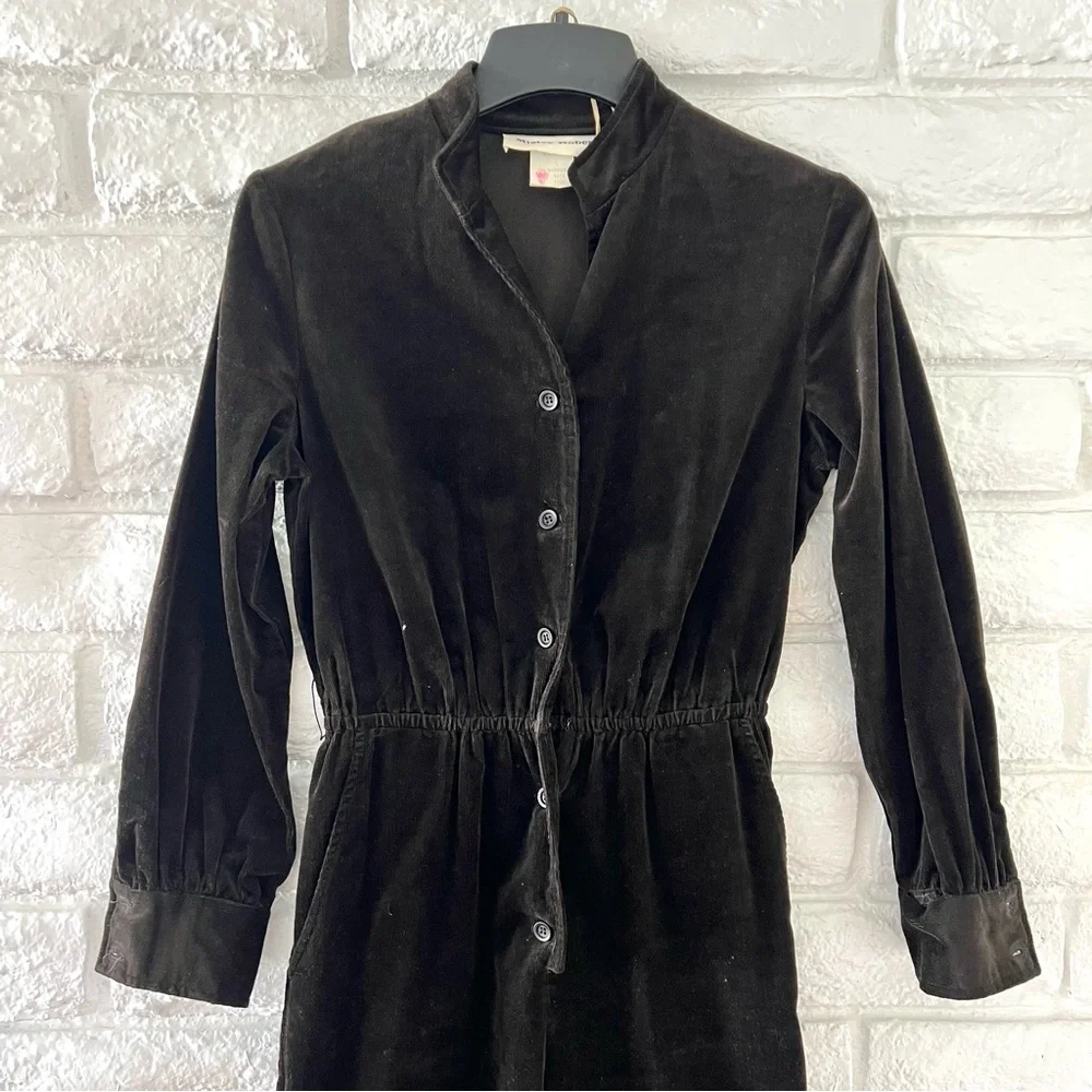 Vintage Black Jumpsuit with Belt - Picture 2 of 4